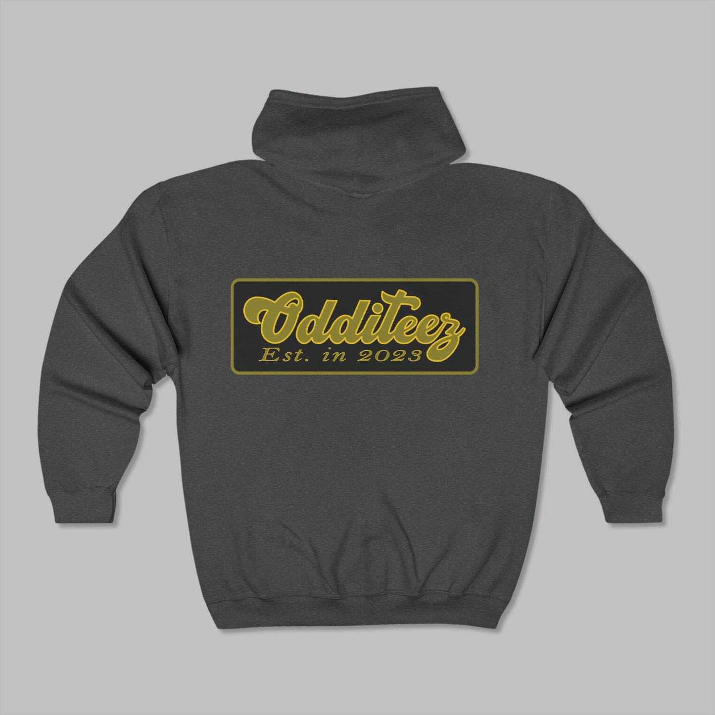 Golden Varsity Letters logo design, Unisex Premium Heavy Blend™ Full-Zip Hoodie Sweater