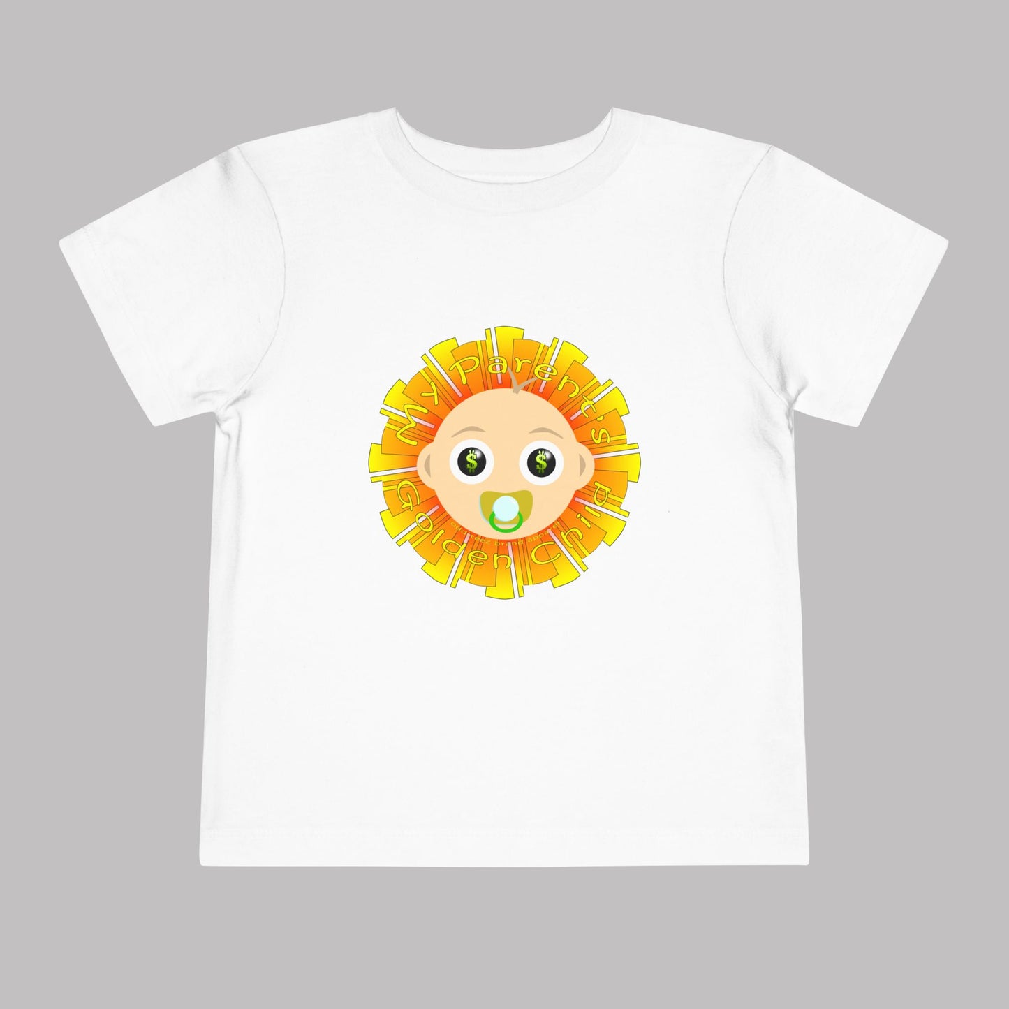 "My Parent's Golden Child" design, Unisex Toddler Short-Sleeve Graphic Print T-shirts