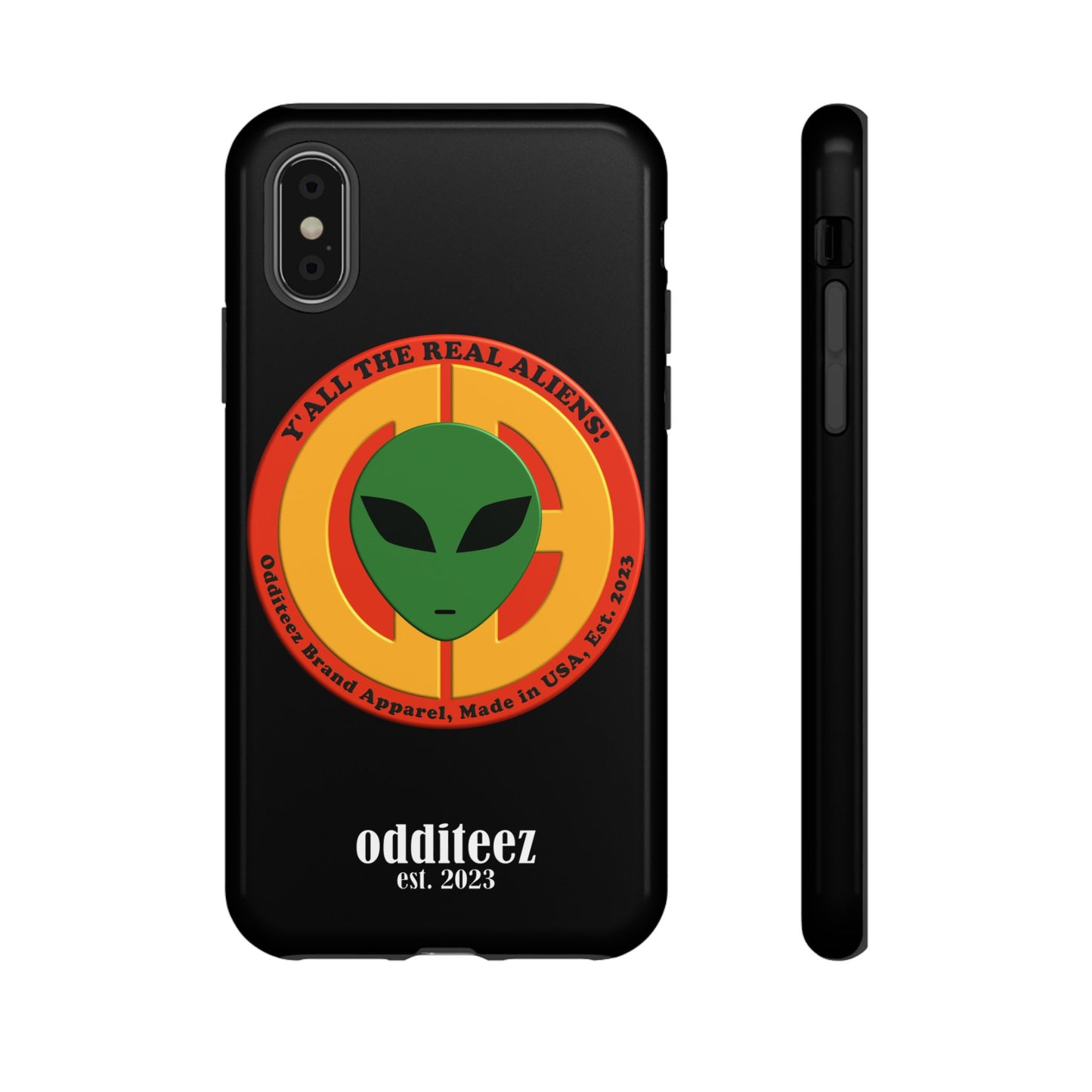 "Y'all the Real Aliens!" Black Glossy Tough Phone Cover Cases for iPhone, Samsung & Google Pixel phones