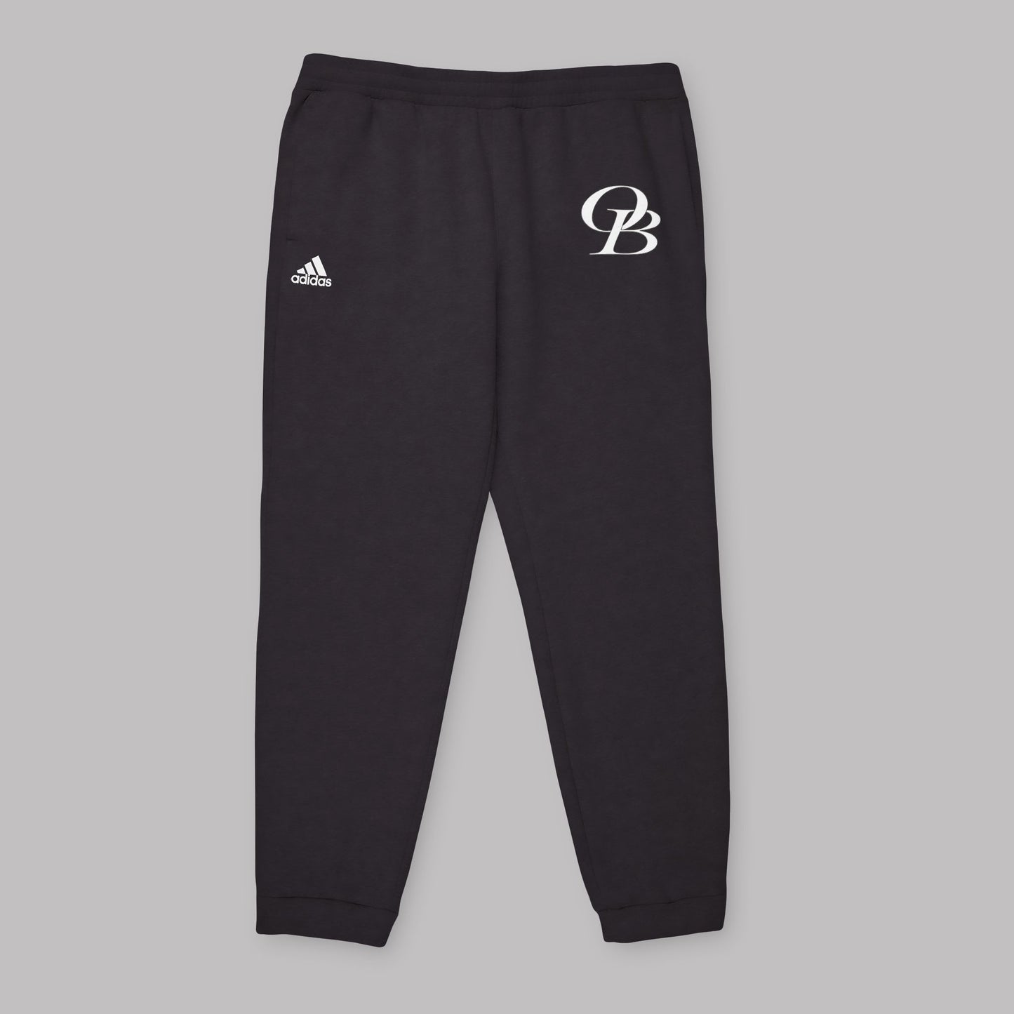 White Varsity Letters logo design, Adidas Unisex Premium Fleece-Lined Jogger Sweatpants