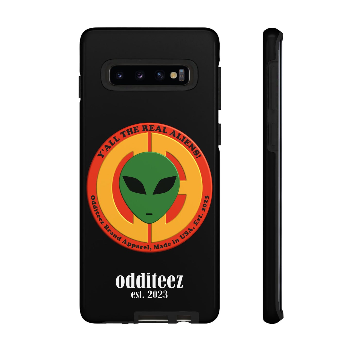 "Y'all the Real Aliens!" Black Glossy Tough Phone Cover Cases for iPhone, Samsung & Google Pixel phones