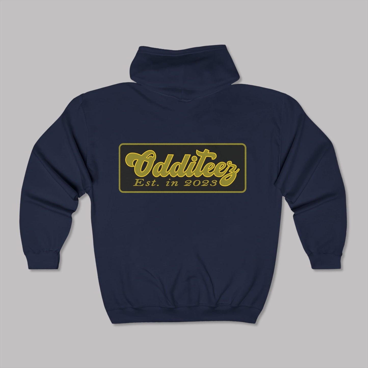 Golden Varsity Letters logo design, Unisex Premium Heavy Blend™ Full-Zip Hoodie Sweater