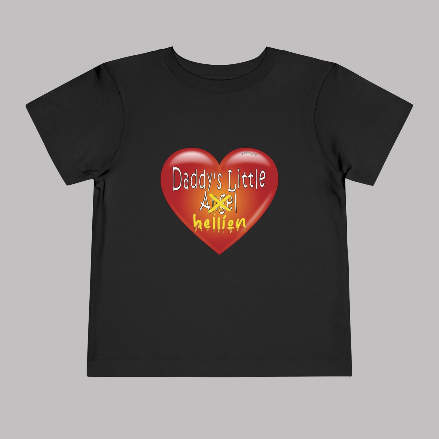 "Daddy's Little Hellion" design, Unisex Toddler Short-Sleeve Graphic Print T-shirts