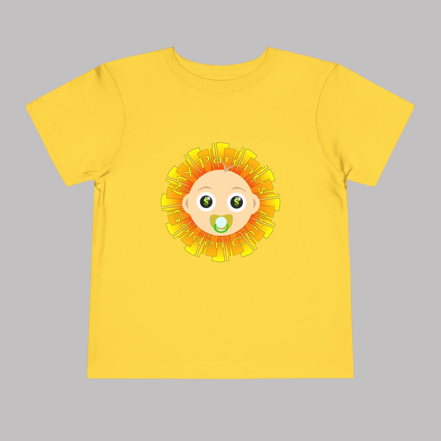 "My Parent's Golden Child" design, Unisex Toddler Short-Sleeve Graphic Print T-shirts