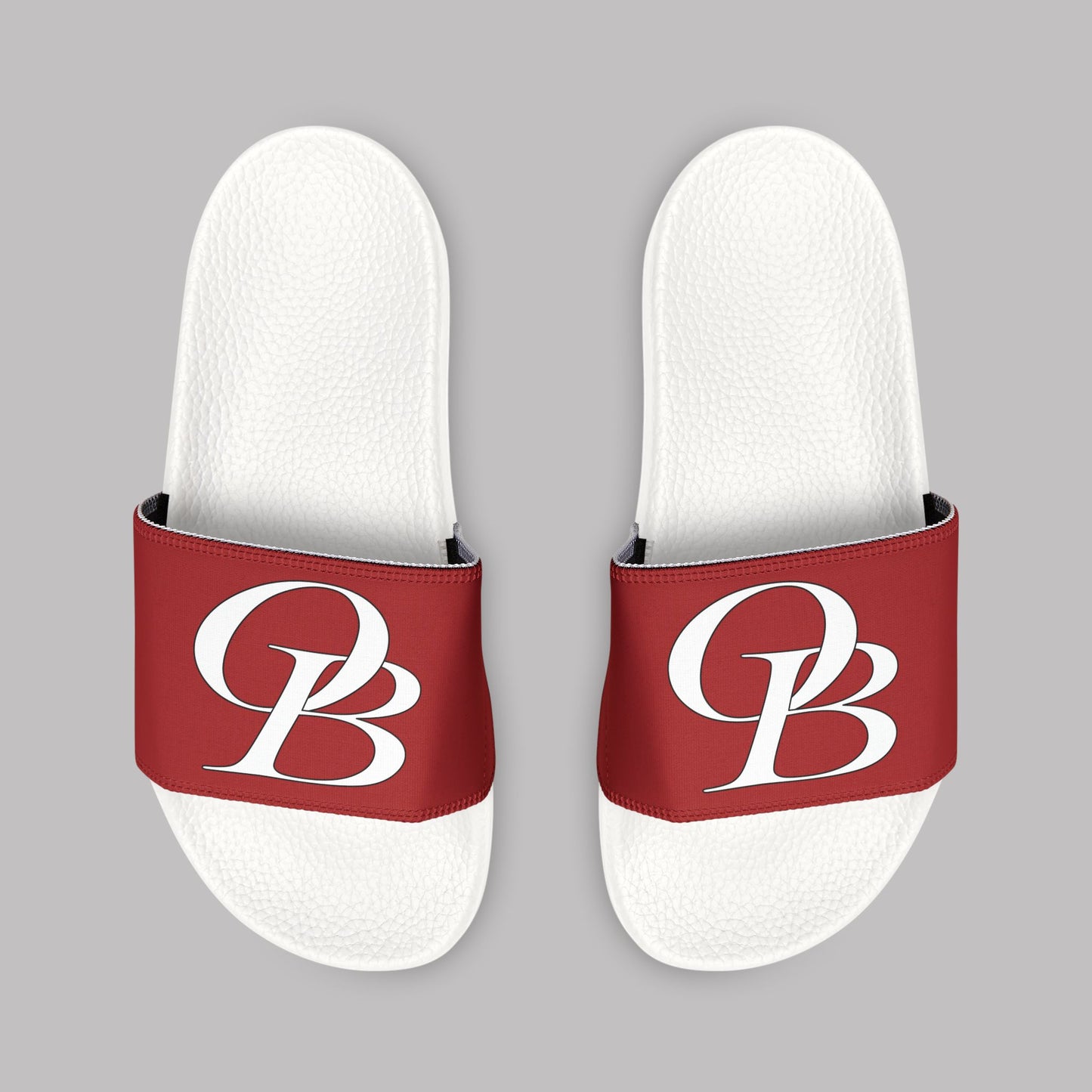 White Varsity Letters logo design, Men's Adjustable Strap Flip-Flop Sandals (US 6-14)