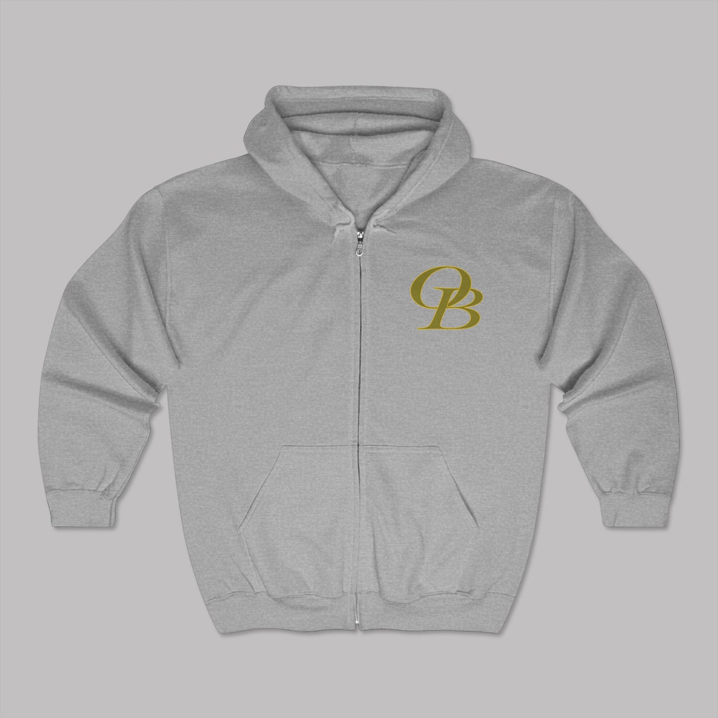 Golden Varsity Letters logo design, Unisex Premium Heavy Blend™ Full-Zip Hoodie Sweater