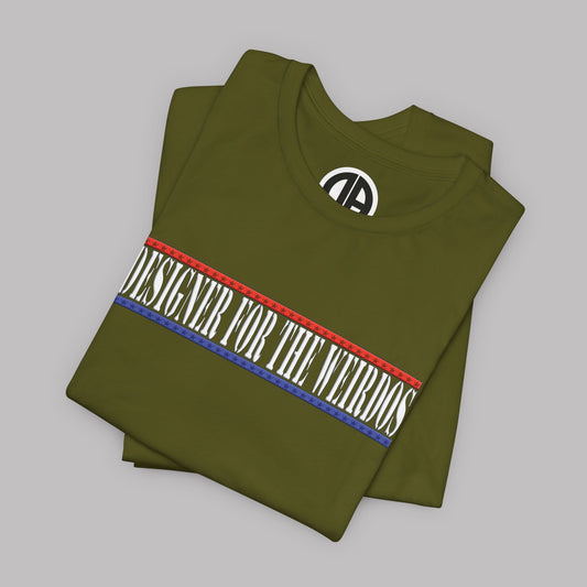 “Designer for the Weirdos" Patriotic logo design, Unisex Adult Short-Sleeve Graphic Print T-Shirts