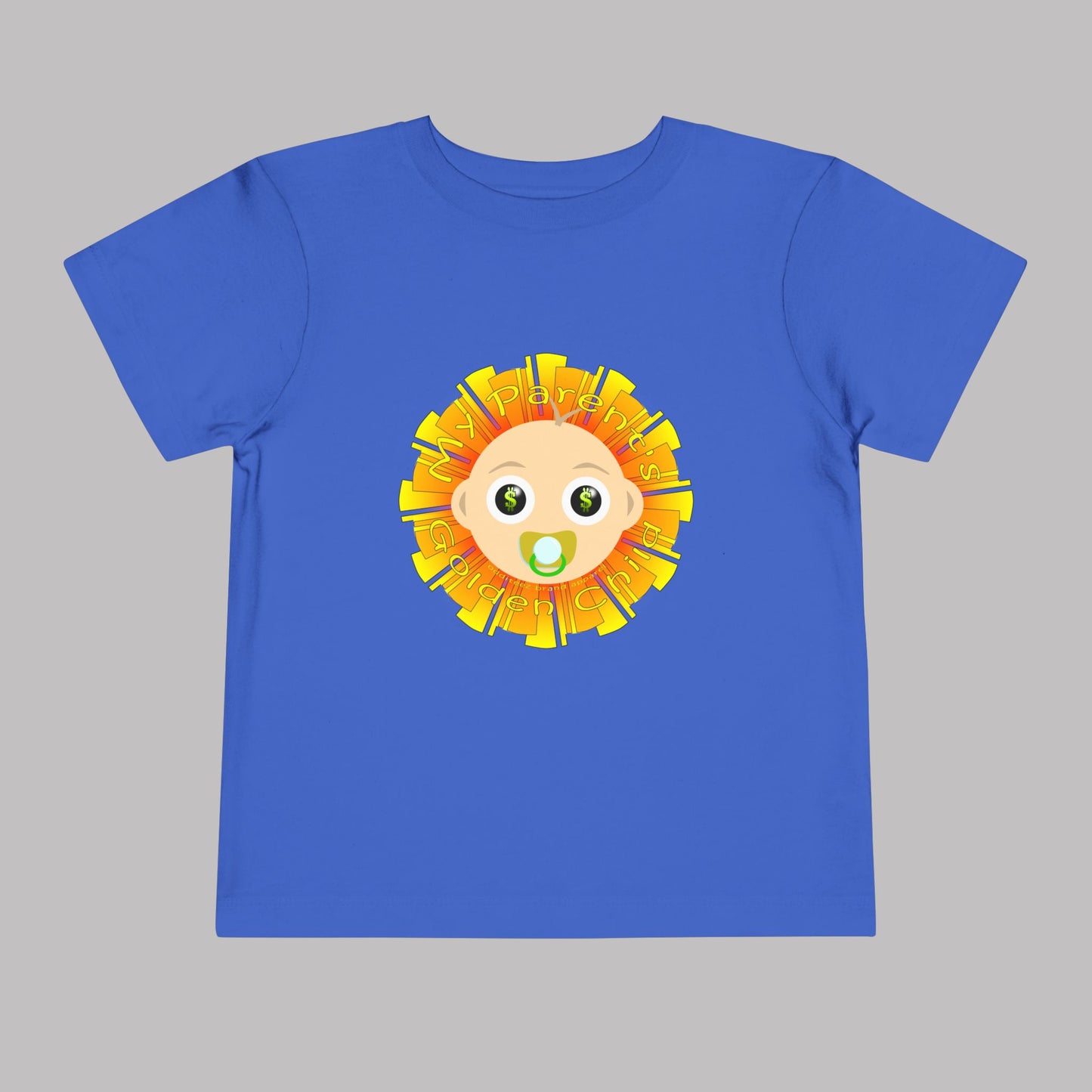 "My Parent's Golden Child" design, Unisex Toddler Short-Sleeve Graphic Print T-shirts