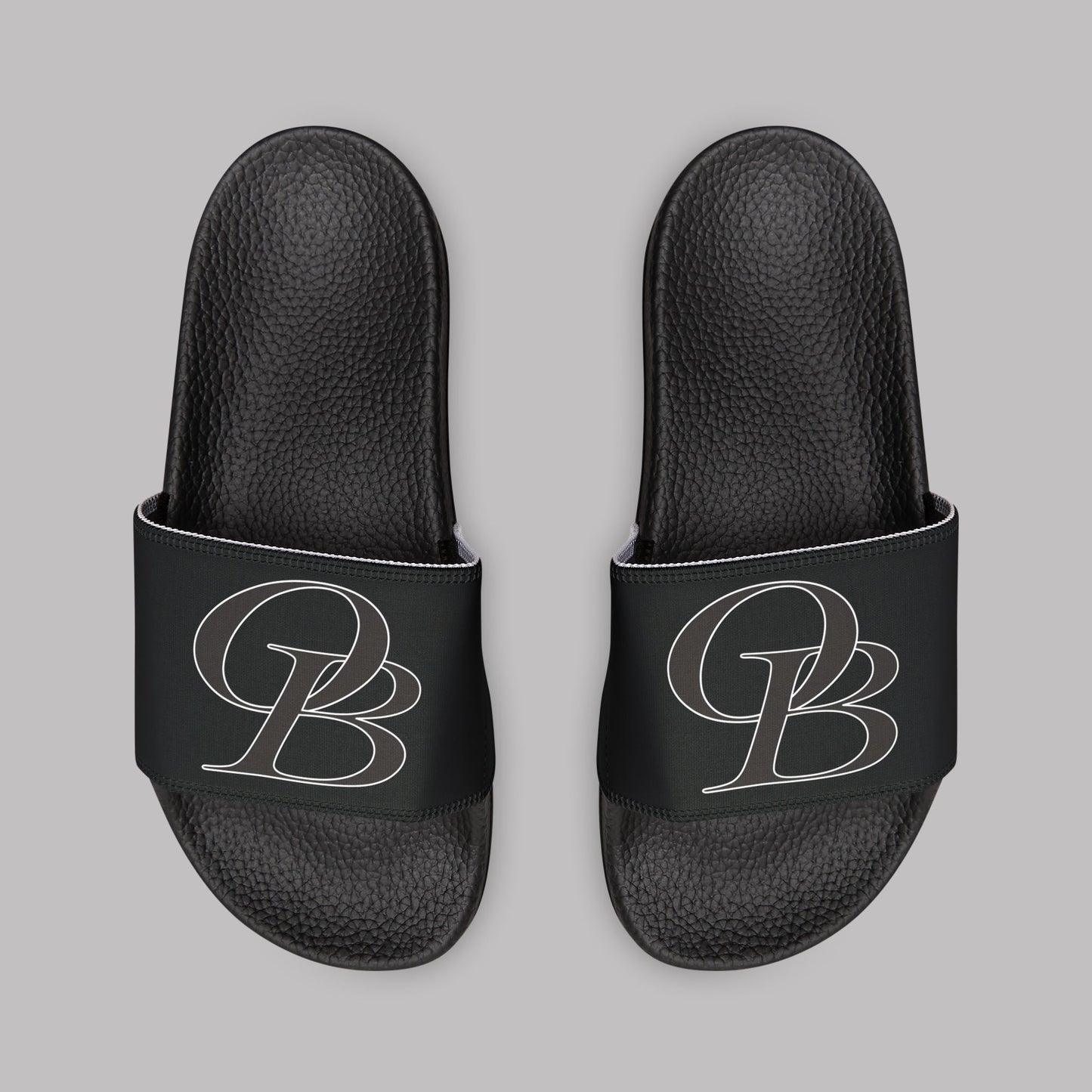 Phantom Black Varsity Letters logo design, Unisex Youth Adjustable Strap Flip-Flop Sandals (US 13-5)