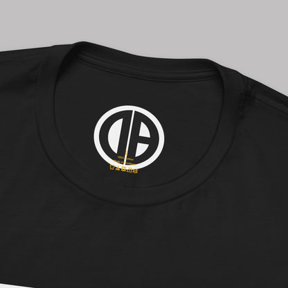 Vintage White Odditeez Varsity Letters rectangular logo design, Unisex Adult Short-Sleeve Graphic Print T-Shirts