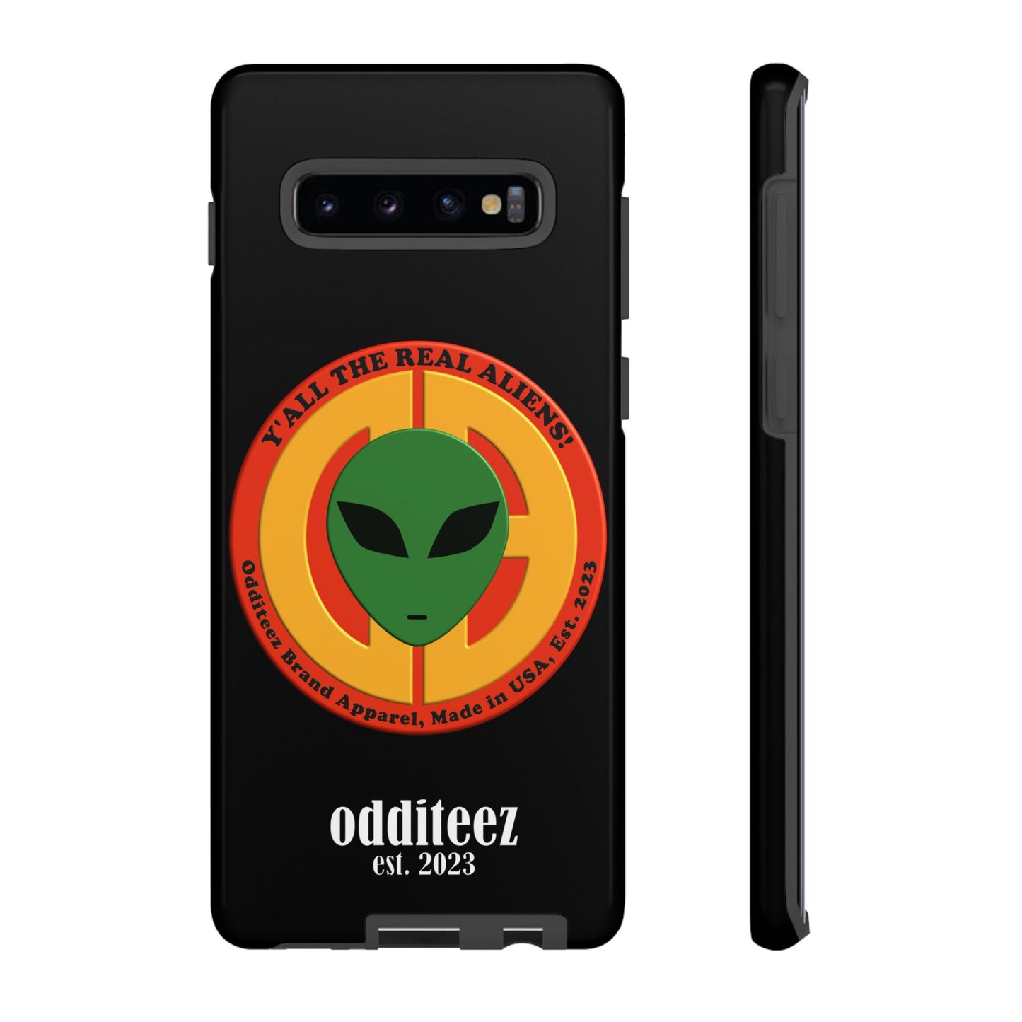 "Y'all the Real Aliens!" Black Glossy Tough Phone Cover Cases for iPhone, Samsung & Google Pixel phones