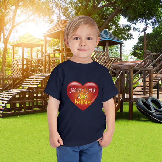 "Daddy's Little Hellion" design, Unisex Toddler Short-Sleeve Graphic Print T-shirts