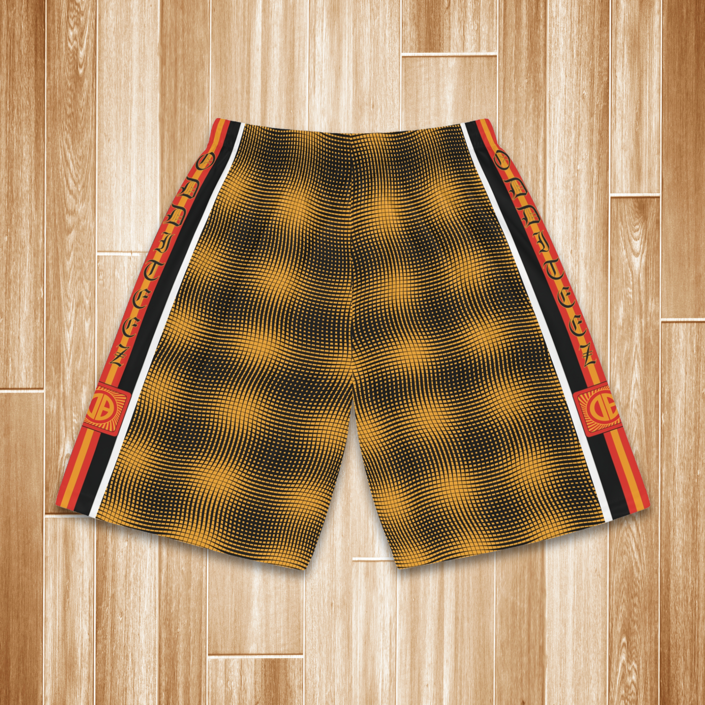 "Zoomies" alienesque pattern design, Mellow Yellow Men's Jersey Basketball Gym Shorts