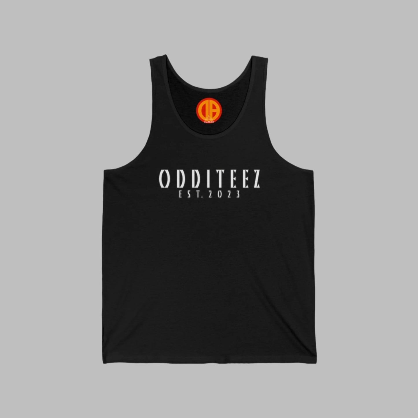 Front view of black YTRA tank top