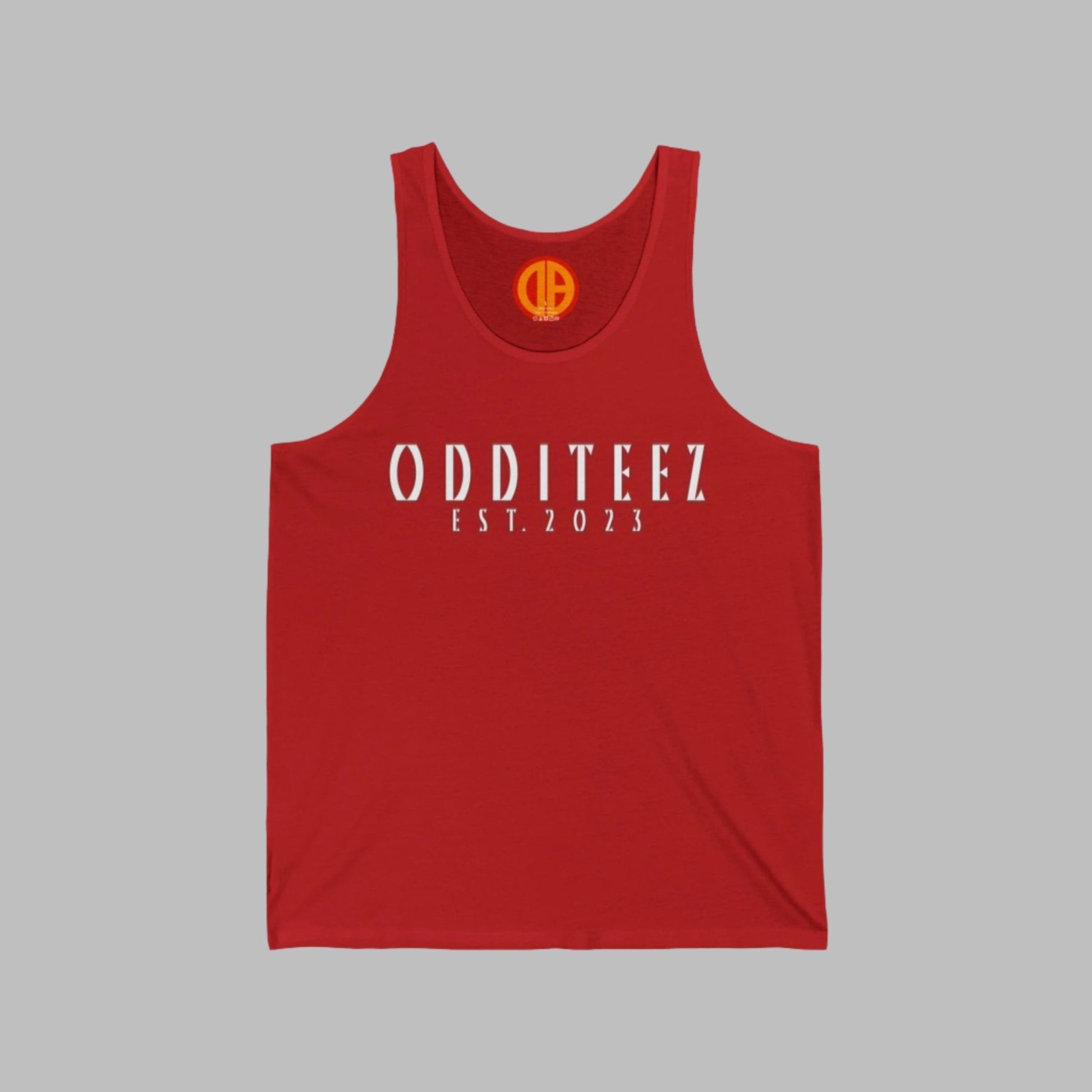 Front view of red AYWN tank top