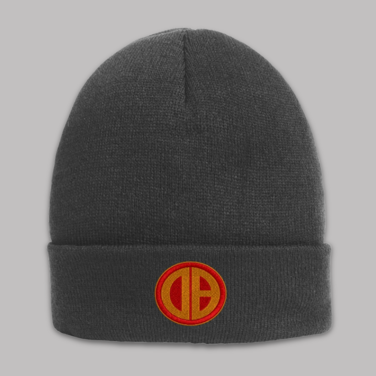 Yellow & Red Circular logo design, Unisex Adult VP Embroidered 3M™ Thinsulate™ Cuffed Knit Beanies