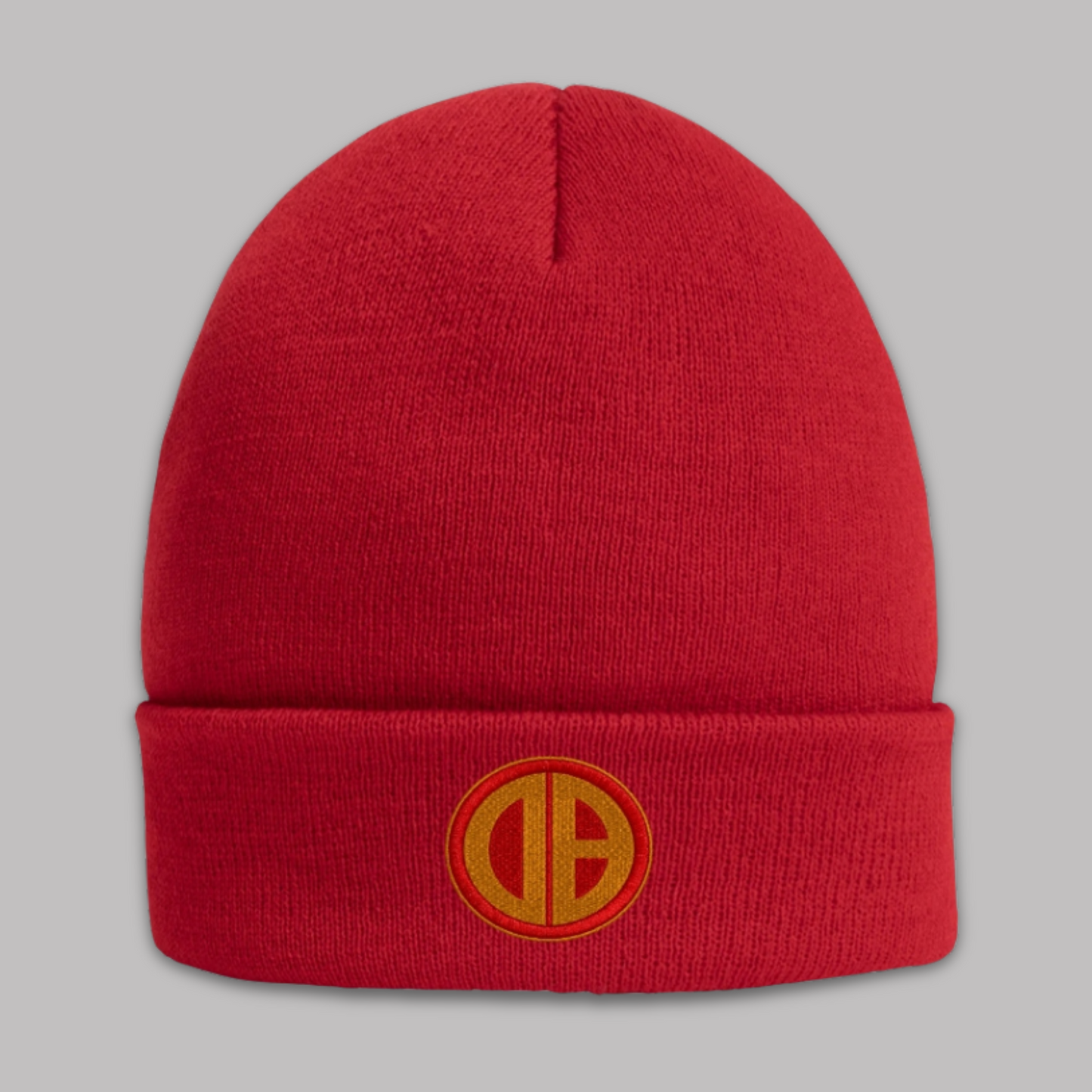 Yellow & Red Circular logo design, Unisex Adult VP Embroidered 3M™ Thinsulate™ Cuffed Knit Beanies