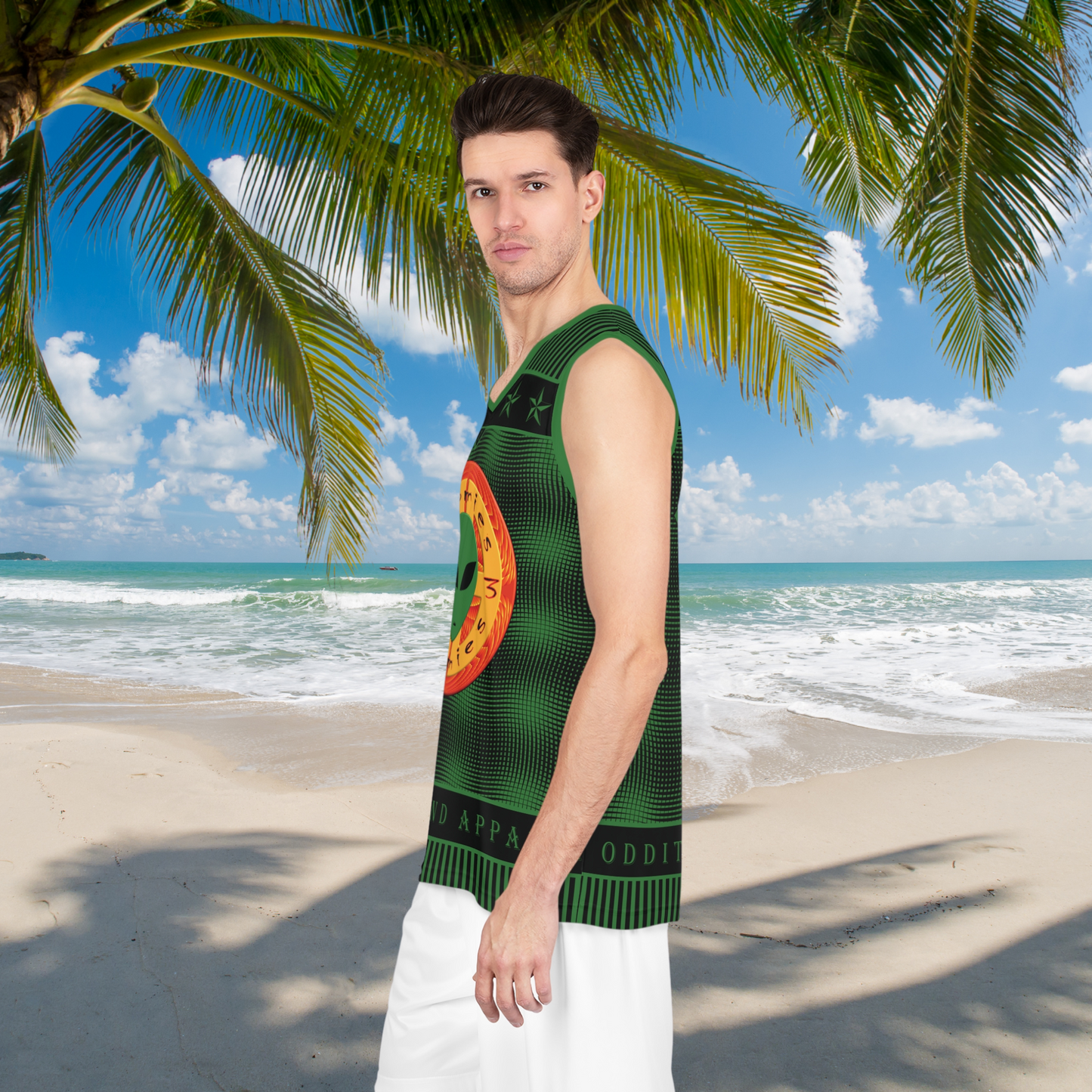 "Zoomies" alienesque logo design, Dark Alien Green Men's Basketball Jersey Tank Top