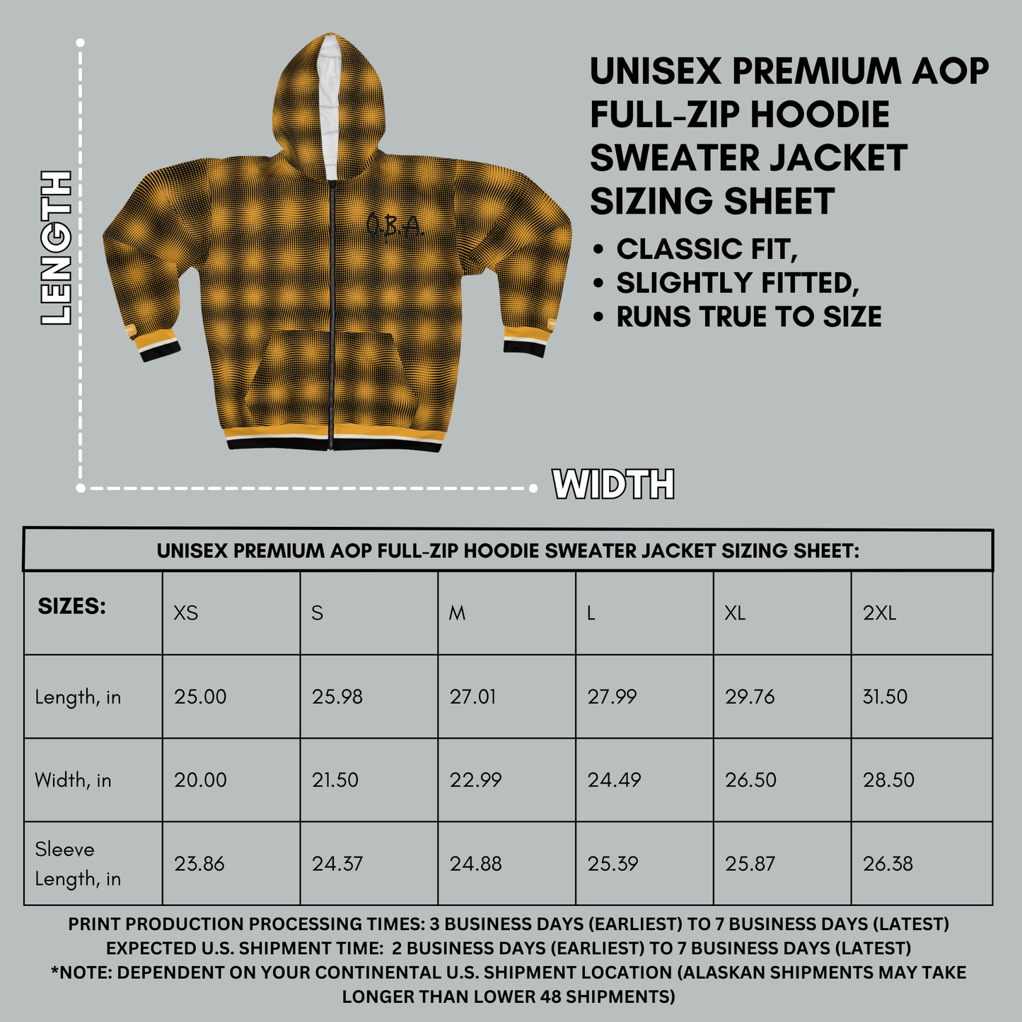 Wavy Vibrational pattern design, Mellow Yellow Premium Unisex AOP Full-Zip Hoodie Sweater Jacket