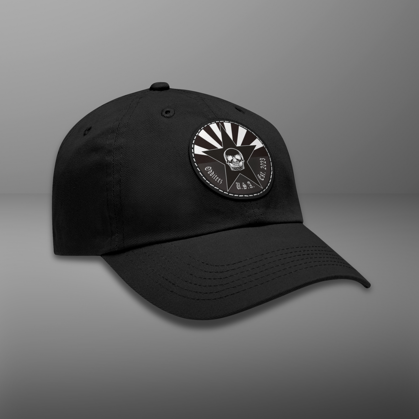 Black, White & Dark Gray AZ State Flag logo design, Unisex Dad Hats with Round Leather Patch