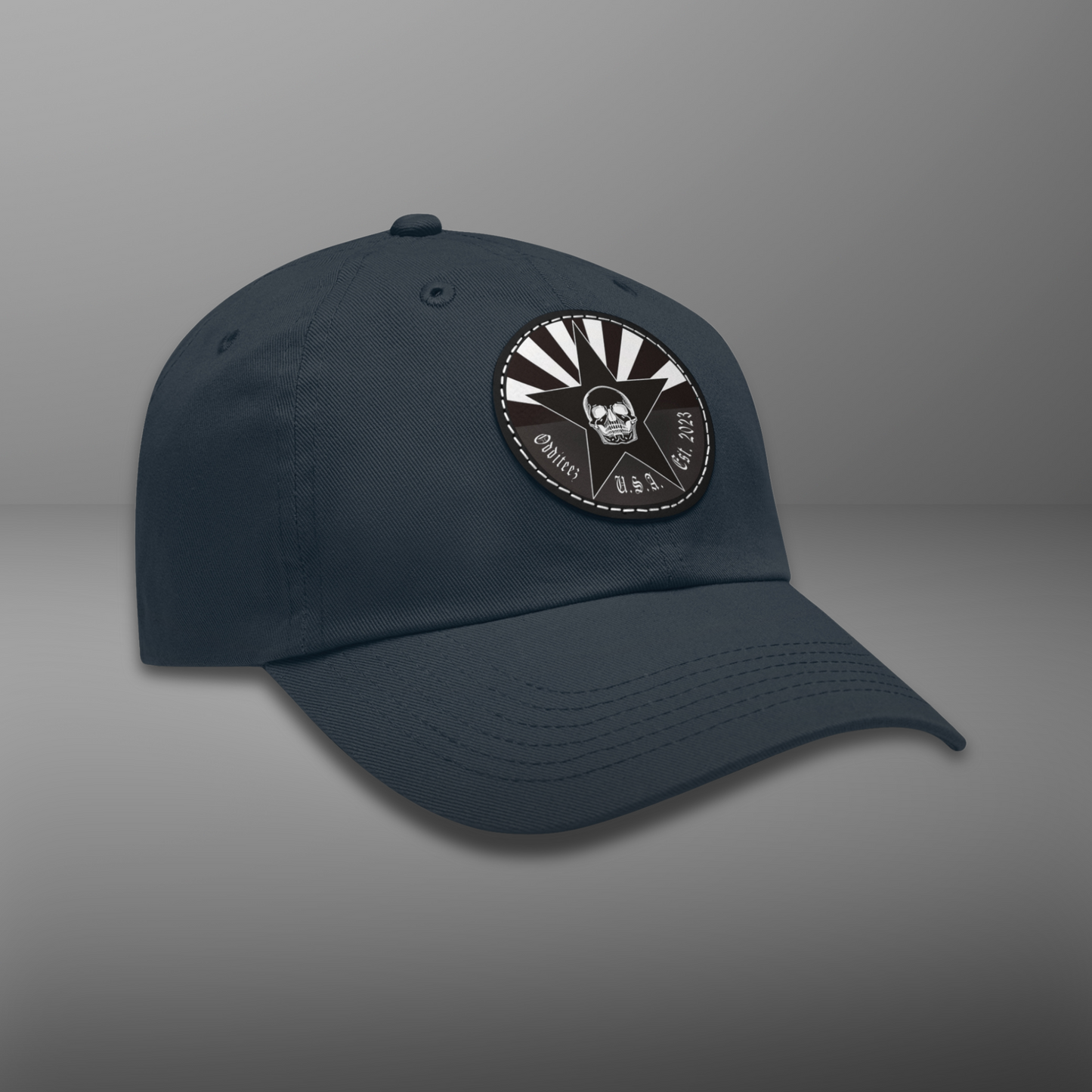 Black, White & Dark Gray AZ State Flag logo design, Unisex Dad Hats with Round Leather Patch