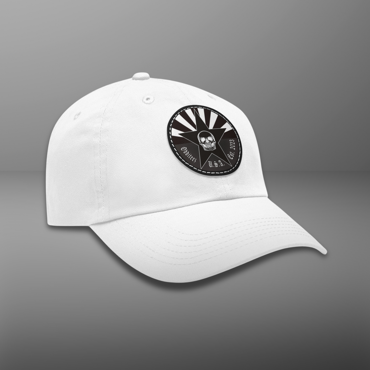 Black, White & Dark Gray AZ State Flag logo design, Unisex Dad Hats with Round Leather Patch