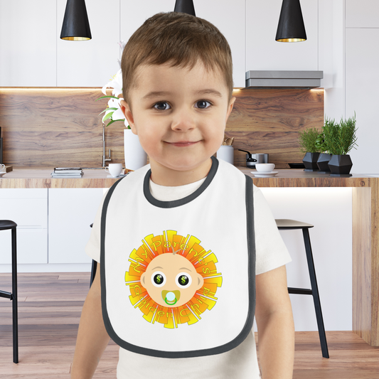 "My Parent's Golden Child" design, Infant/Toddler's Contrast Trimmed Jersey Bibs